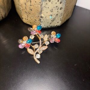 Elegant Multicolor Floral Brooch